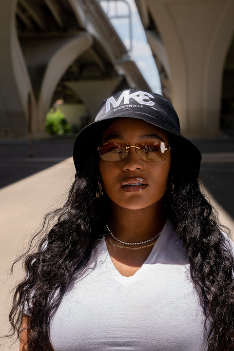 Jet Black Satin Bucket Hat